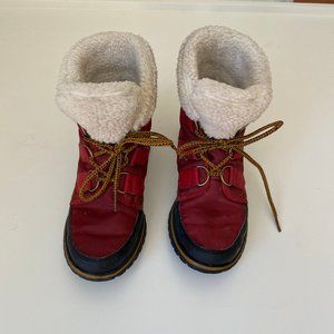 Sorel Shearling Boots, red, size 7